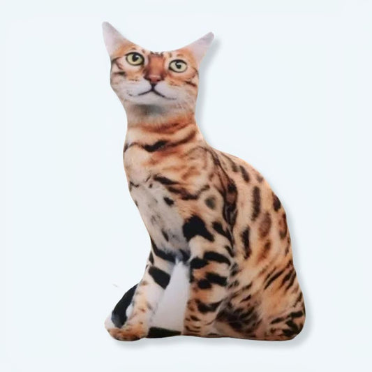 Peluche chat tigré marron doux - Câlin idéal pour un moment cosy - Enfant joyeux