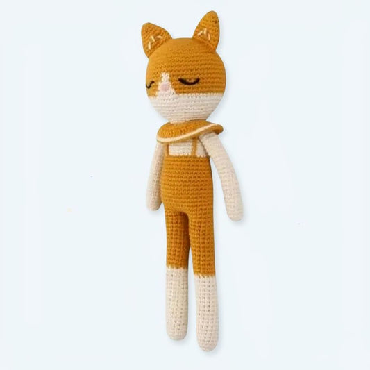 Peluche chat tricot câlin - Compagnon doux pour enfant