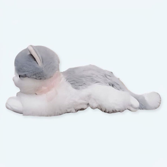 Peluche chaton gris doux câlin mignon pour enfant souple