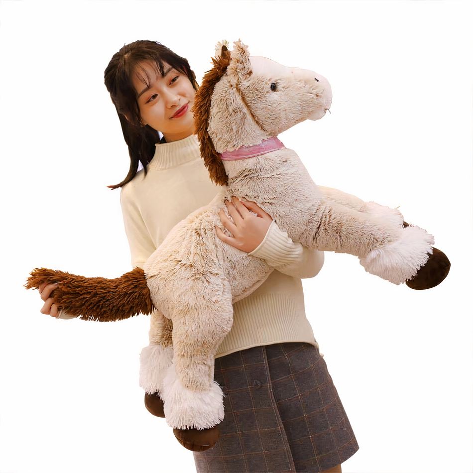 Peluche Cheval Beige Doux - Confort et Cocooning pour Enfant