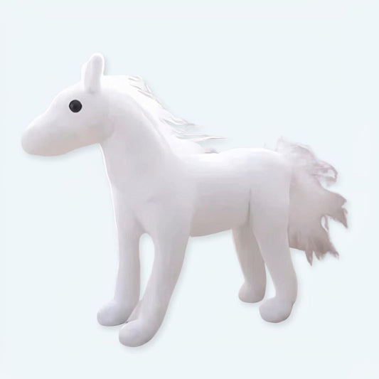 Peluche Cheval Blanc Câlin pour Enfants Rêveurs