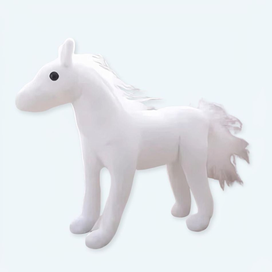 Peluche Cheval Blanc Câlin pour Enfants Rêveurs
