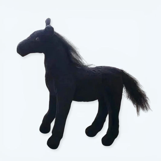Peluche Cheval Noir Doux & Adorable - Idéale Pour les Enfants