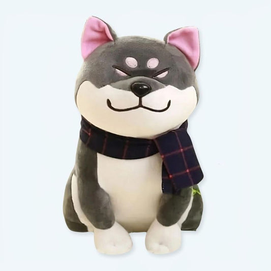 Peluche chien gris doux - Compagnon enfant pour une chambre cosy