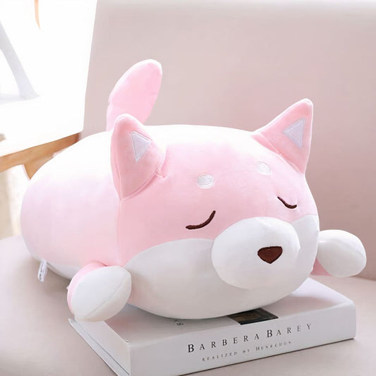 Peluche chien kawaii rose pour le sommeil tendre de votre enfant