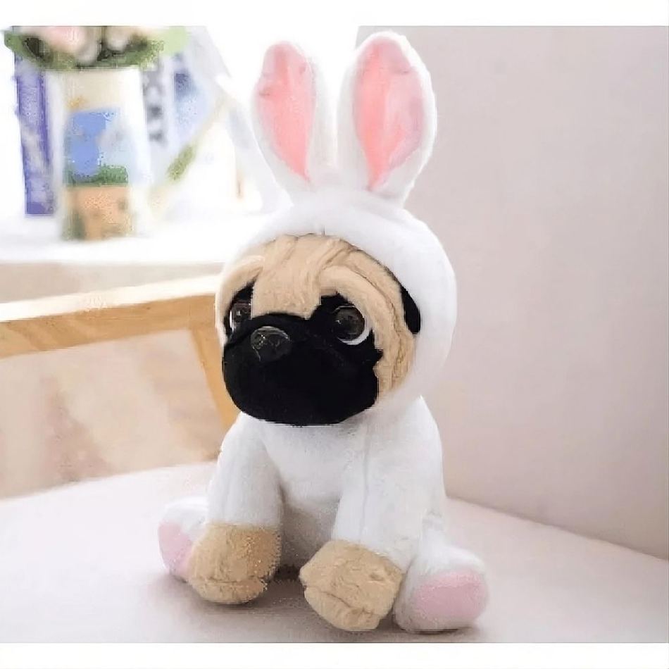 Peluche chien lapin : déguisement doux enfant