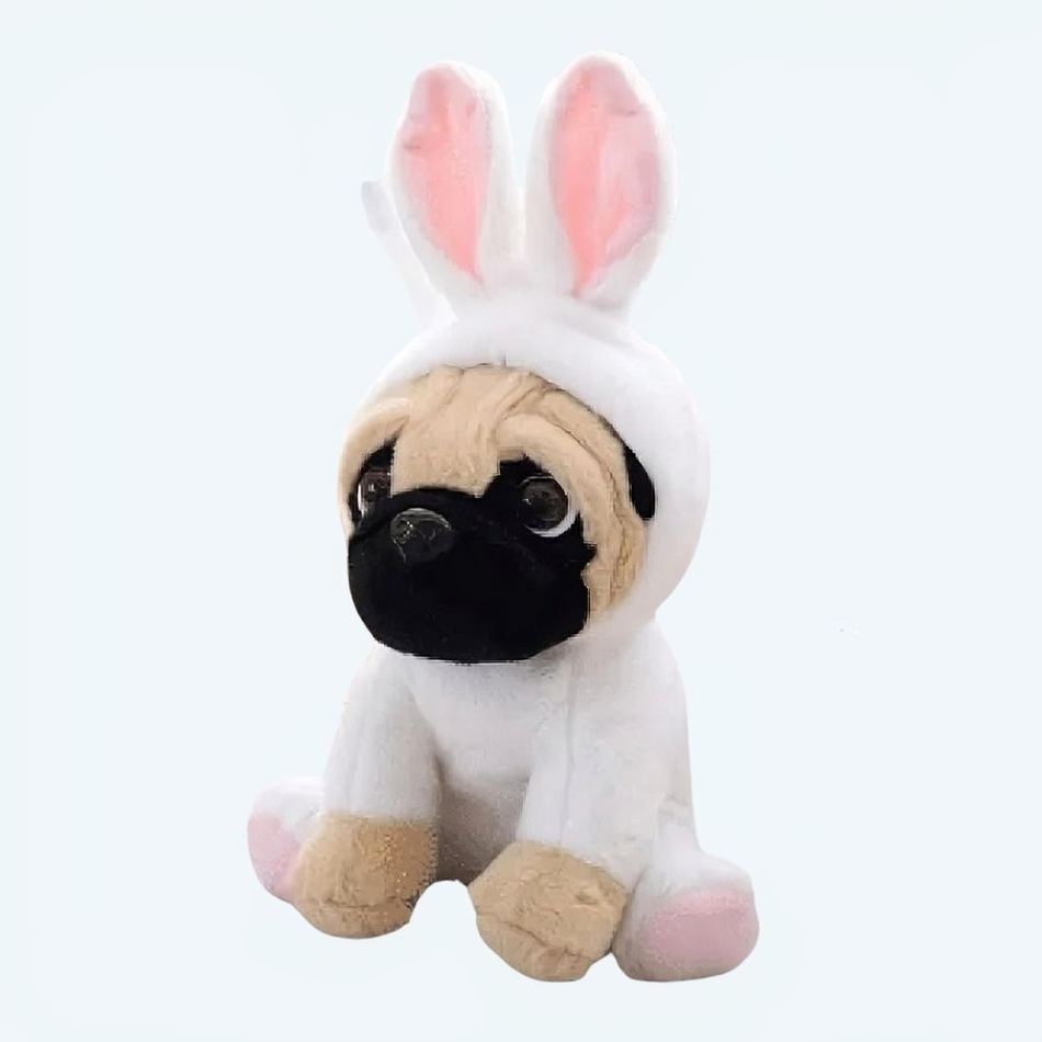 Peluche chien lapin : déguisement doux enfant 