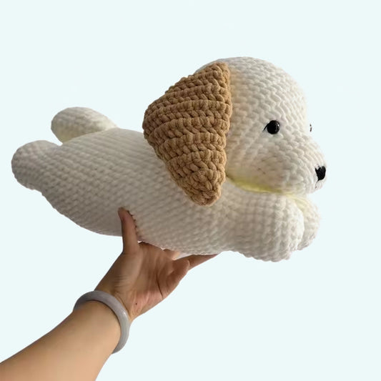 Peluche Chien Oreiller Doux Crochet Relaxant et Confortable