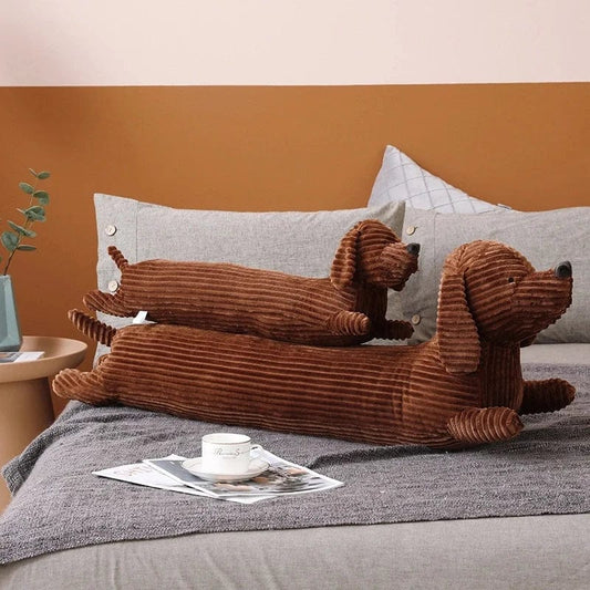 Peluche chien teckel marron tout doux