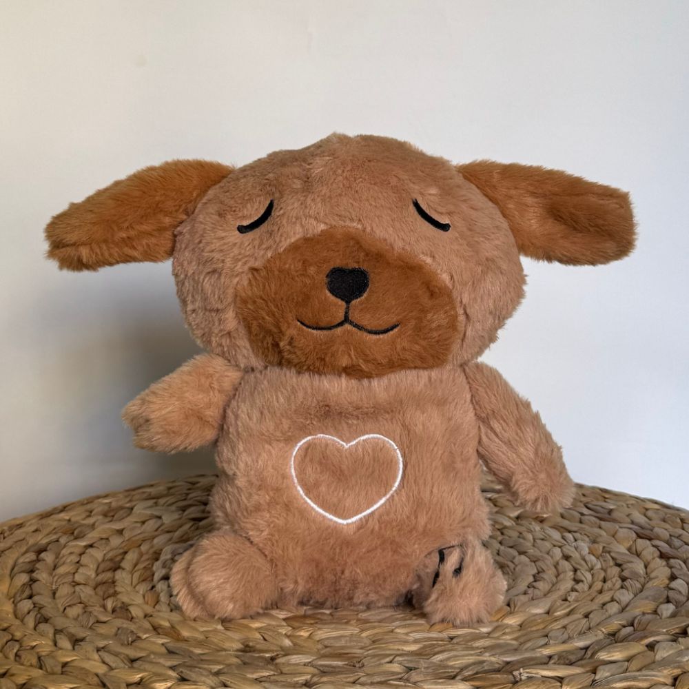 Peluche chien veilleuse pour une nuit douce et apaisante pour enfant.