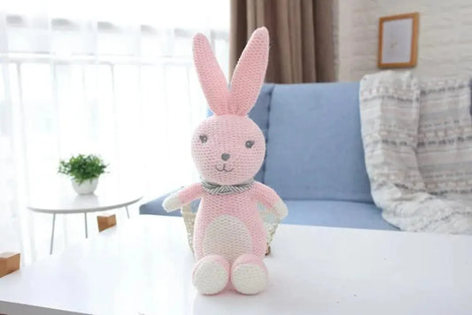 Peluche câlin lapin tout rose