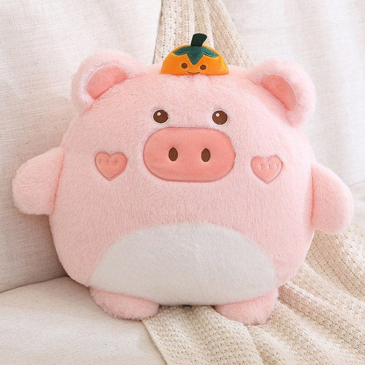 Peluche Cochon à Chapeau Citrouille