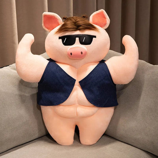 Peluche Piggy Pumped Up et Stylé en Lunettes