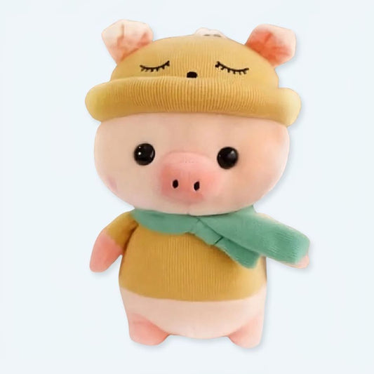 Adorable peluche cochon jaune câlin et doux - compagnon parfait