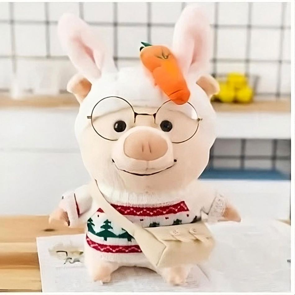 Peluche Cochon de Noël : Doux Vêtement Festif pour un Hiver Chaleureux