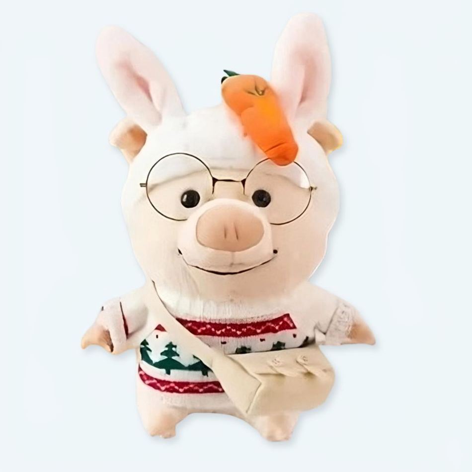 Peluche Cochon de Noël : Doux Vêtement Festif pour un Hiver Chaleureux