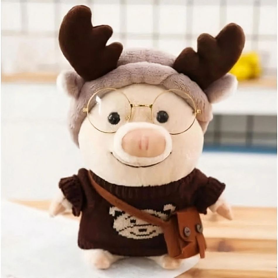 Peluche cochon renne douce pour l'hiver - idéale pour câliner les enfants