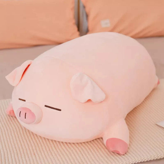 Peluche Rose Couchée de sommeil