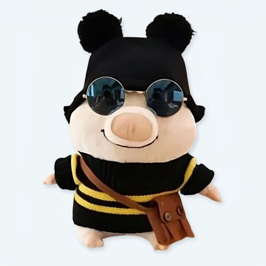 Peluche cochon rose doux en déguisement d'abeille e.