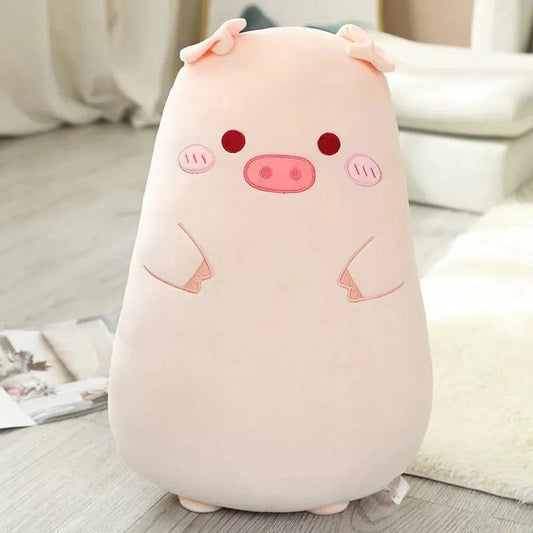 Squishmallow Peluche Cochon Rose Pale aux Yeux Ronds