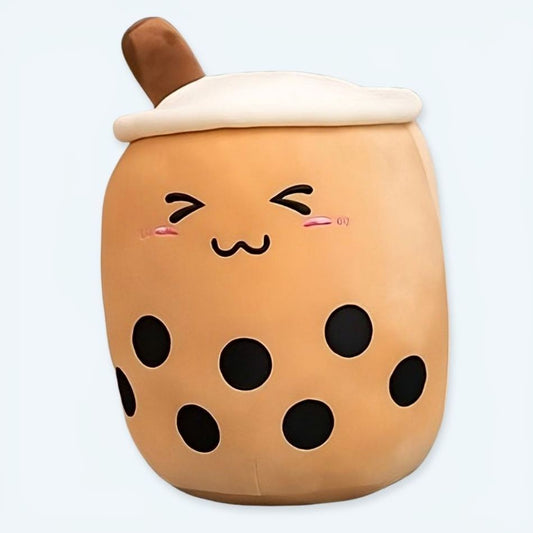 Peluche Coussin Bubble Tea Marron - Atmosphère Douillette