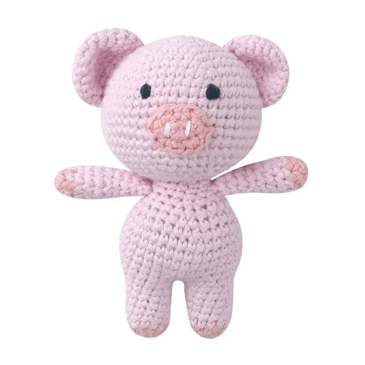 Peluche Crochet Cochon Rose Rétro