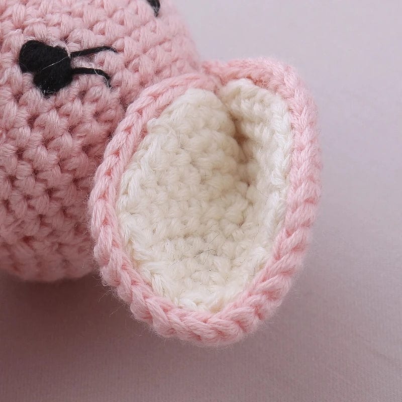 Peluche crochet Éléphant Rose Tendre