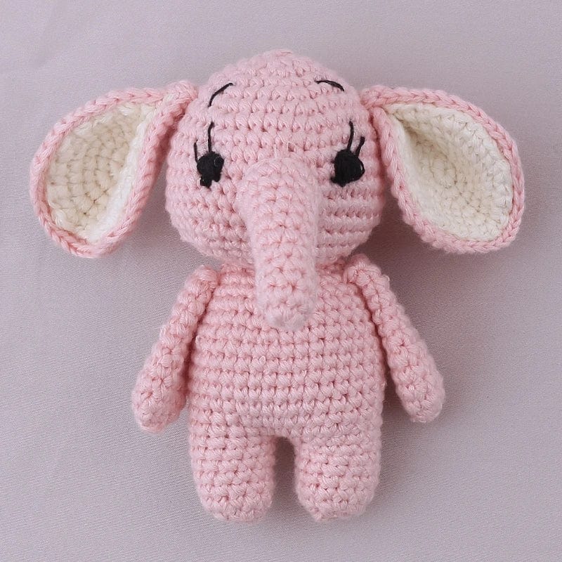 Peluche crochet Éléphant Rose Tendre
