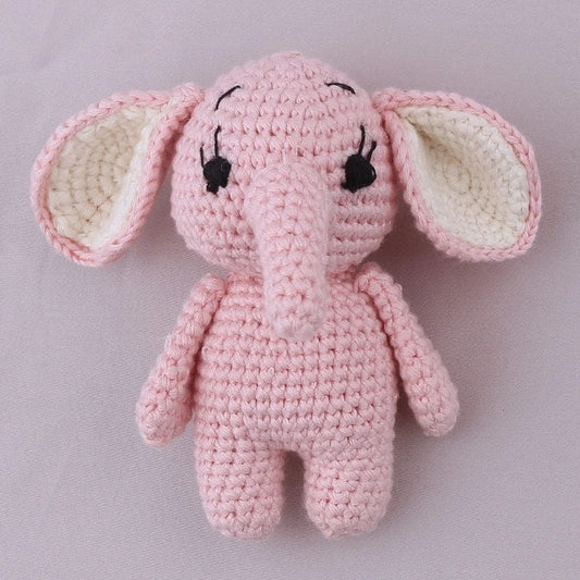 Peluche crochet Éléphant Rose Tendre