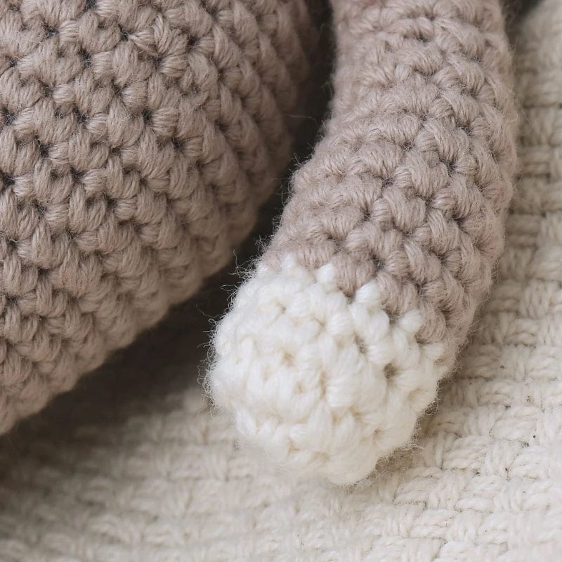 Peluche Tricotée Faon Gris