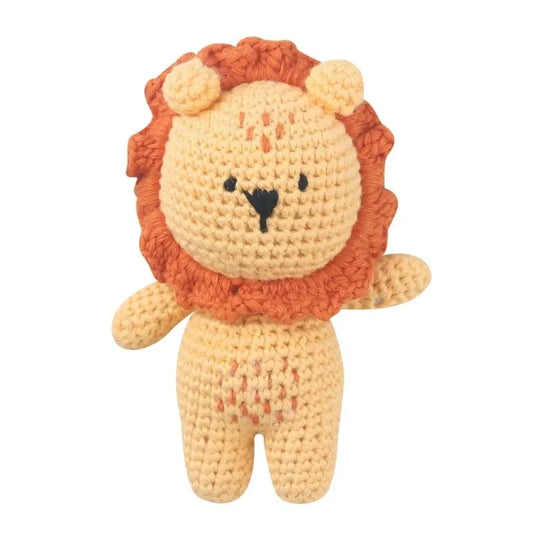 Peluche crochet lion avec crinière orange
