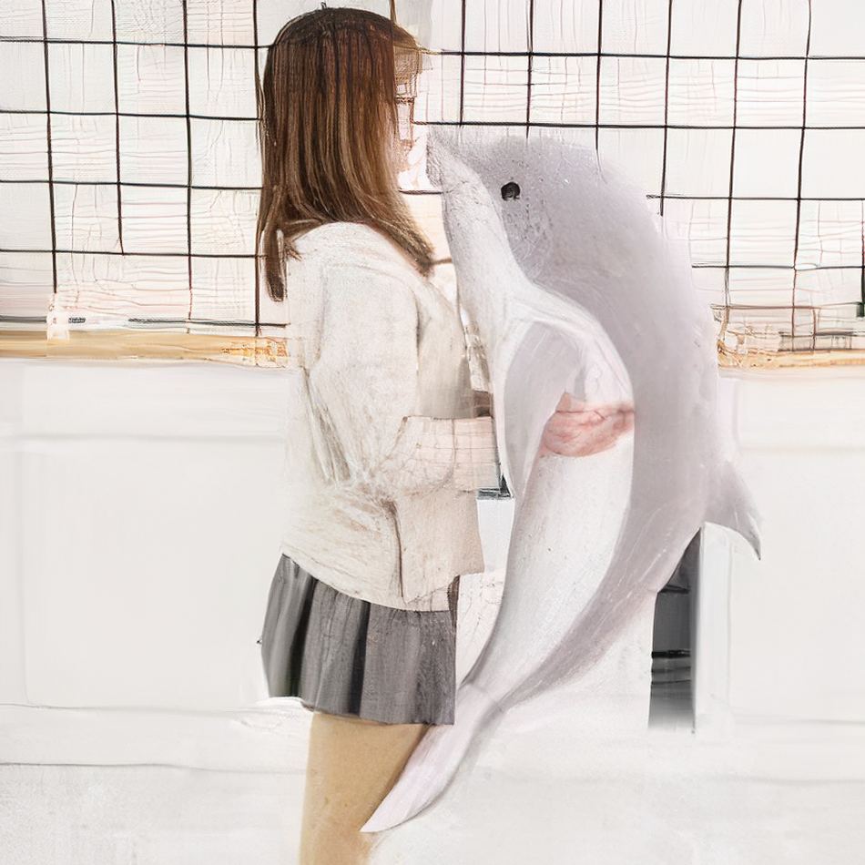 Peluche dauphin Océan Doux Câlin - Enfant Pelage Bleu