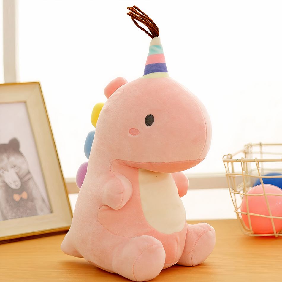 Peluche dinosaure queue arc-en-ciel ultra douce et câline