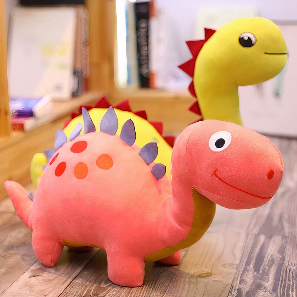 Peluche dinosaure rose  pour chambres d'enfants