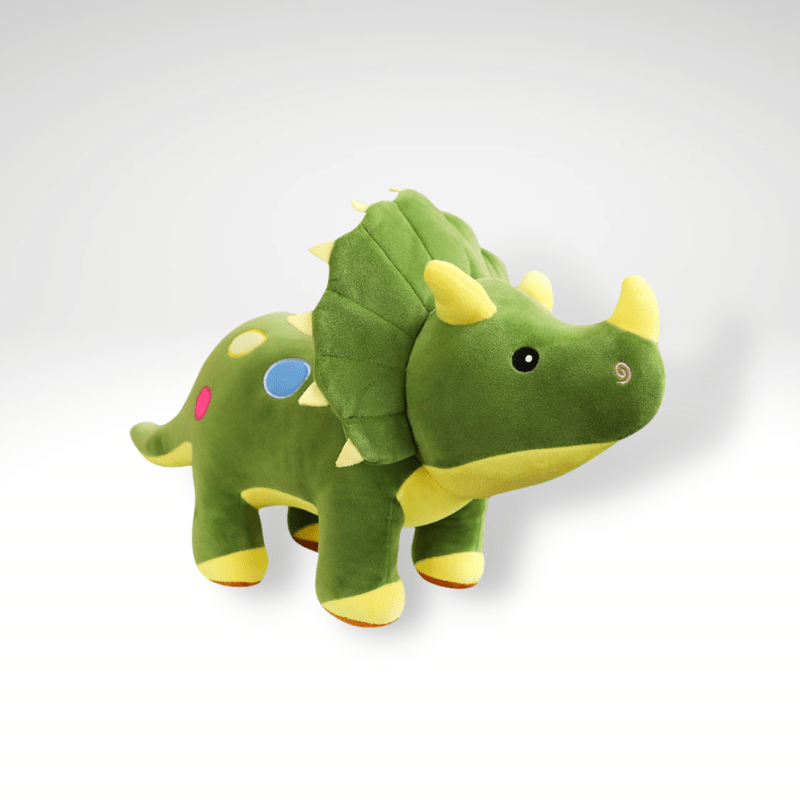 Peluche dinosaure Triceratops aux couleurs éclatantes