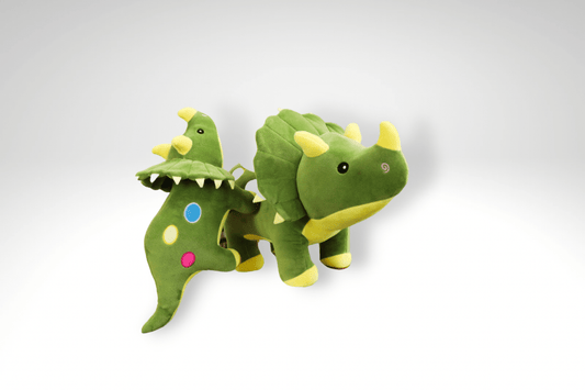Peluche dinosaure Triceratops aux couleurs éclatantes