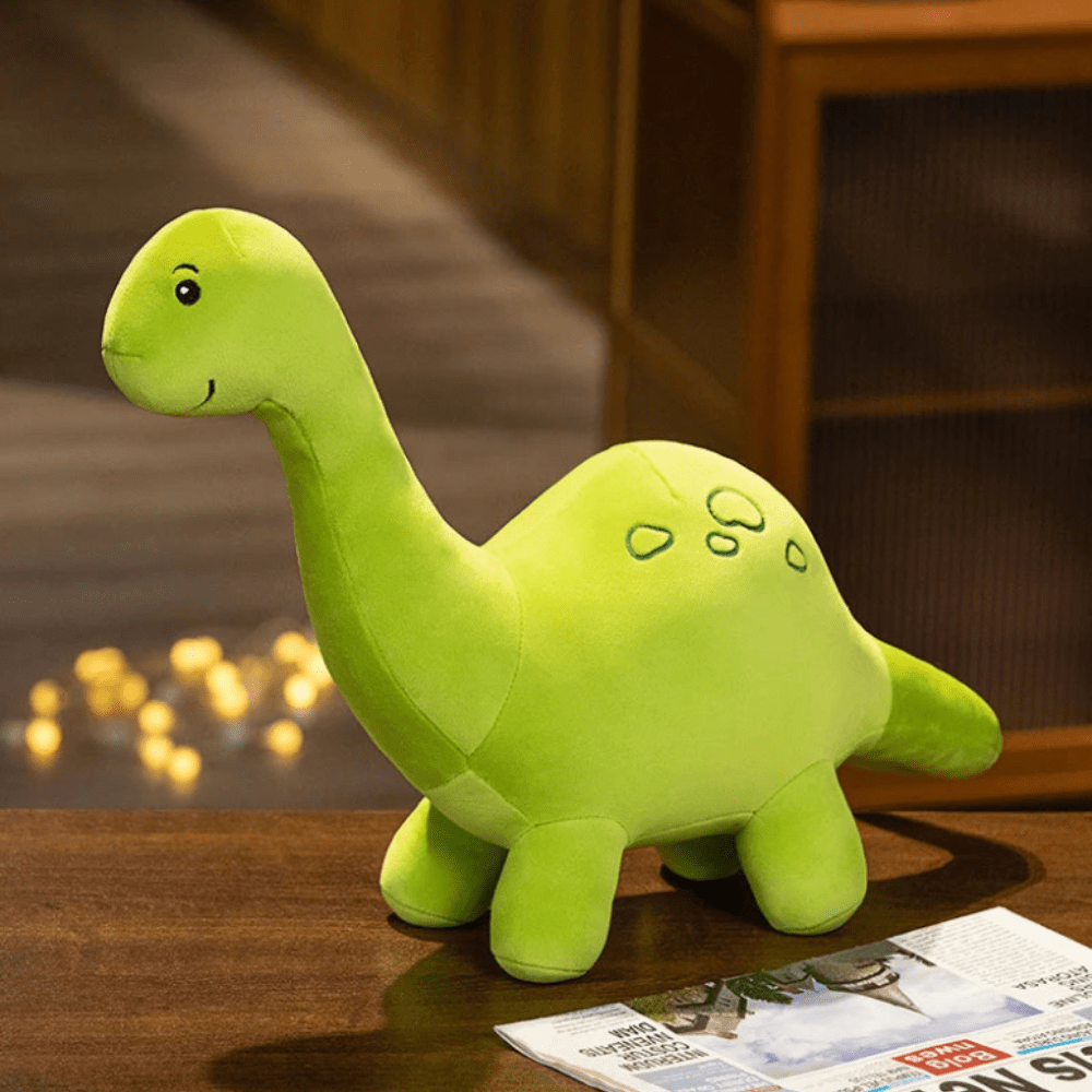Peluche dinosaure vert à long cou