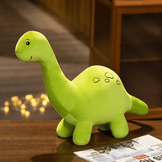 Peluche dinosaure vert à long cou