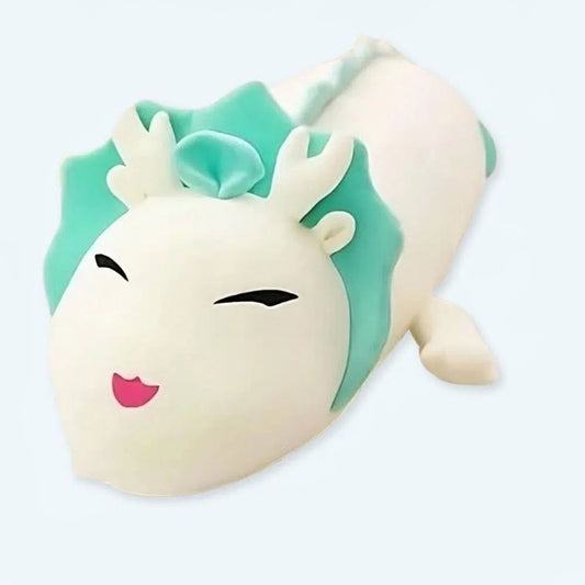 Peluche de dragon blanc en peluche douce magique pour enfant.