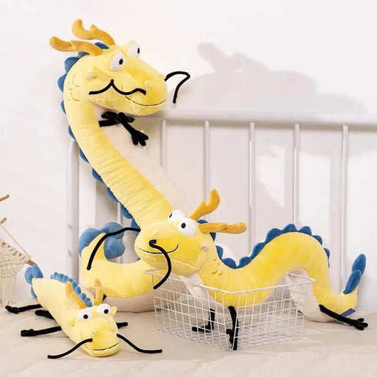 Peluche Dragon Jaune Chinois Premium