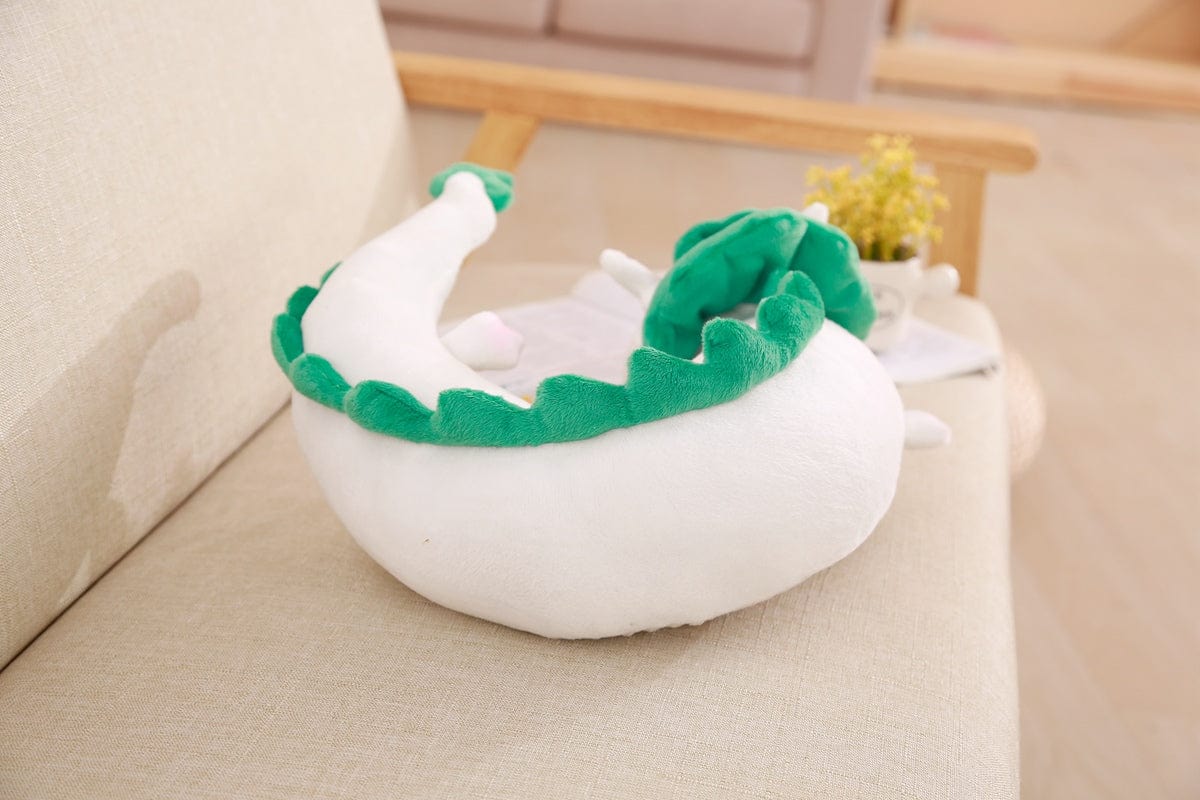 Peluche dragon long - Blanc & Vert