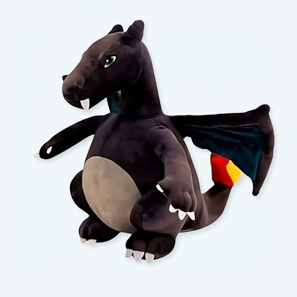 Peluche Dragon Noir Géant Ultra-Doux pour Enfants Aventuriers