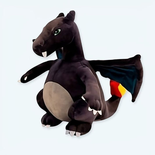 Peluche Dragon Noir Géant Ultra-Doux pour Enfants Aventuriers