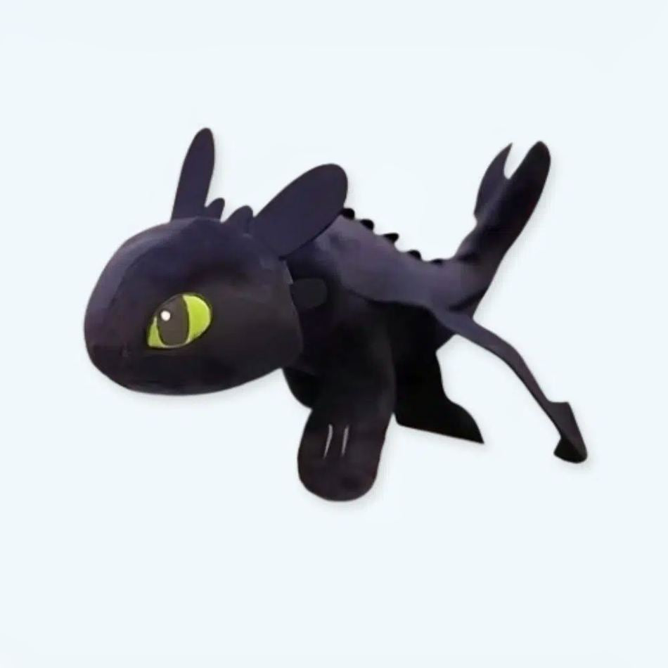Peluche Dragon Noir Krokmou pour Enfant Fantastique, Douceurs Assurées
