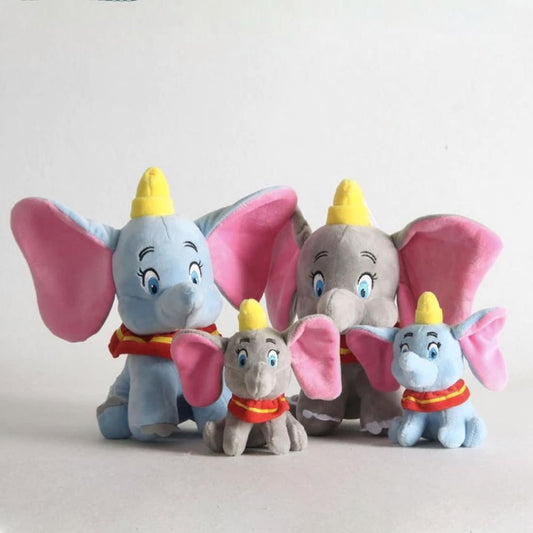Peluche Dumbo éléphant doux gris bleu câlin pour enfant