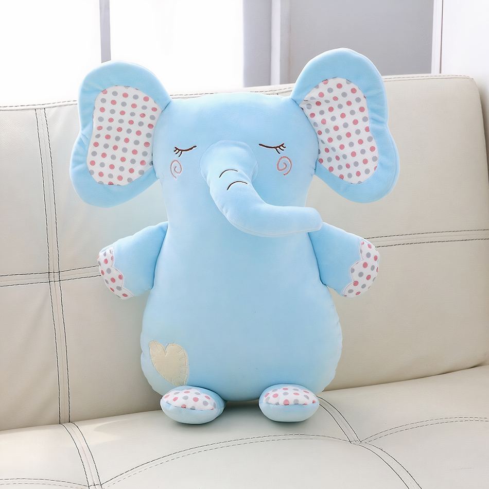 Peluche éléphant câlin bleu tendre pour enfant