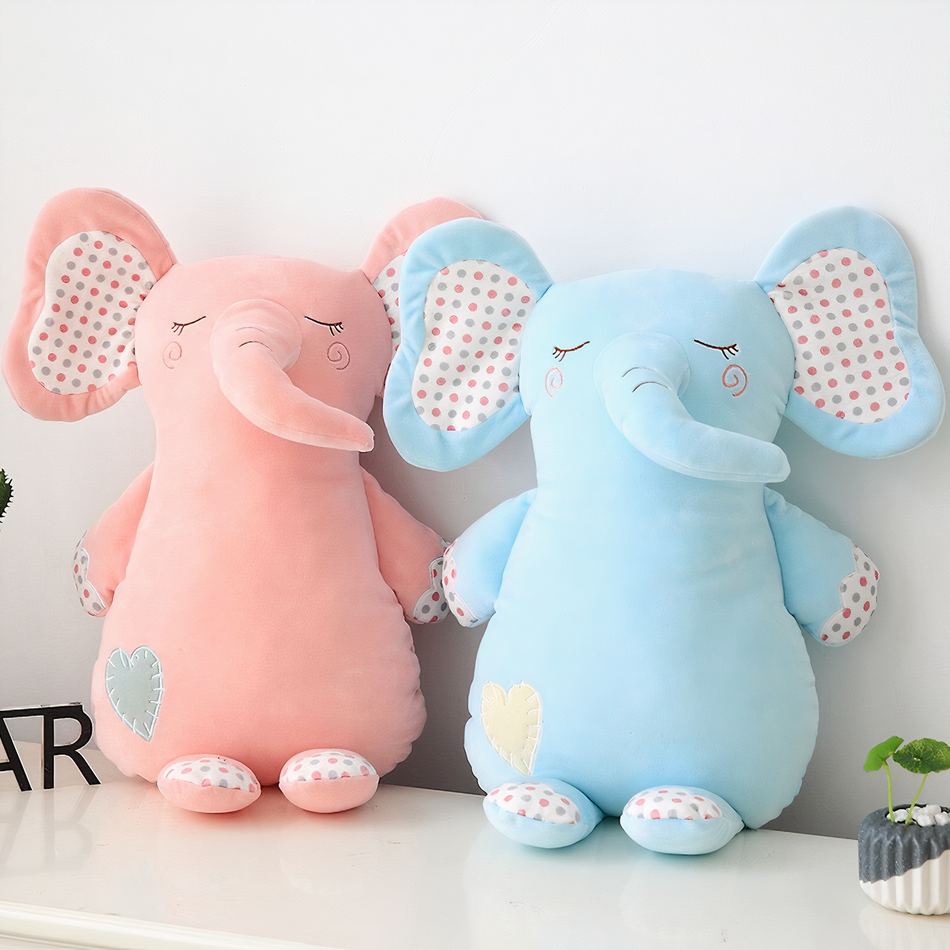Peluche éléphant câlin bleu tendre pour enfant