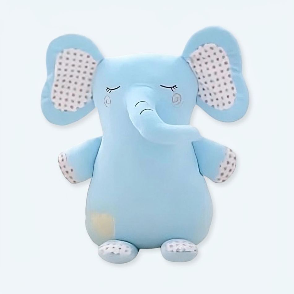 Peluche éléphant câlin bleu tendre pour enfant