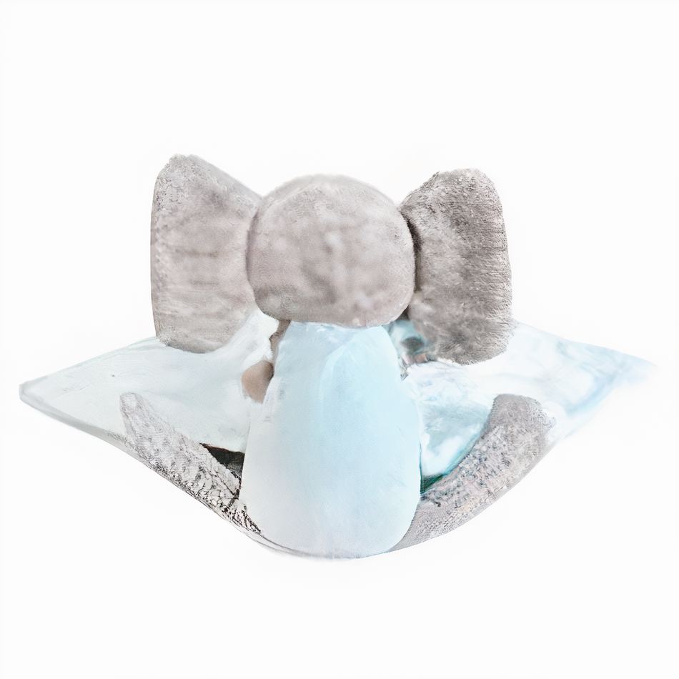 Peluche éléphant bleu câlin pour enfant doux