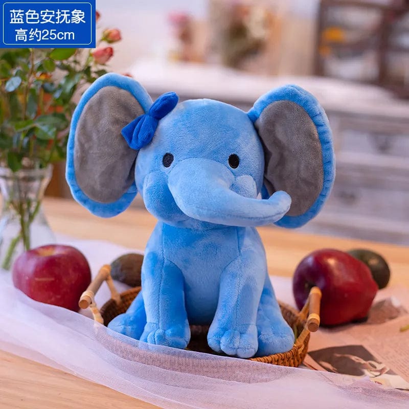 Peluche éléphant coloré avec trompe tordue